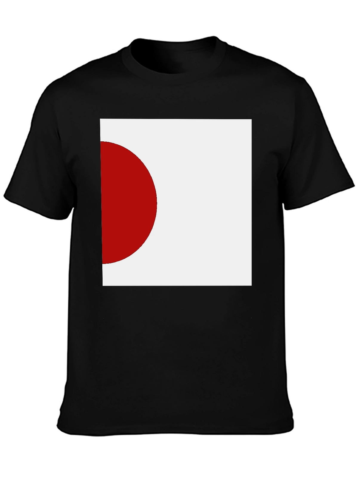 Minimalist Japan Flag Graphic Black T-Shirt