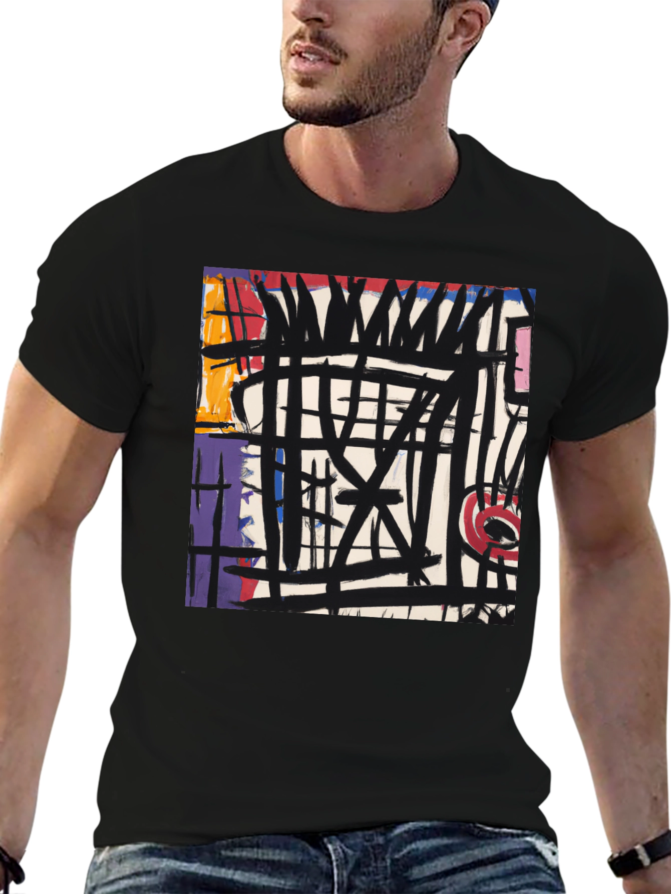 Abstract Art Graphic Black T-Shirt