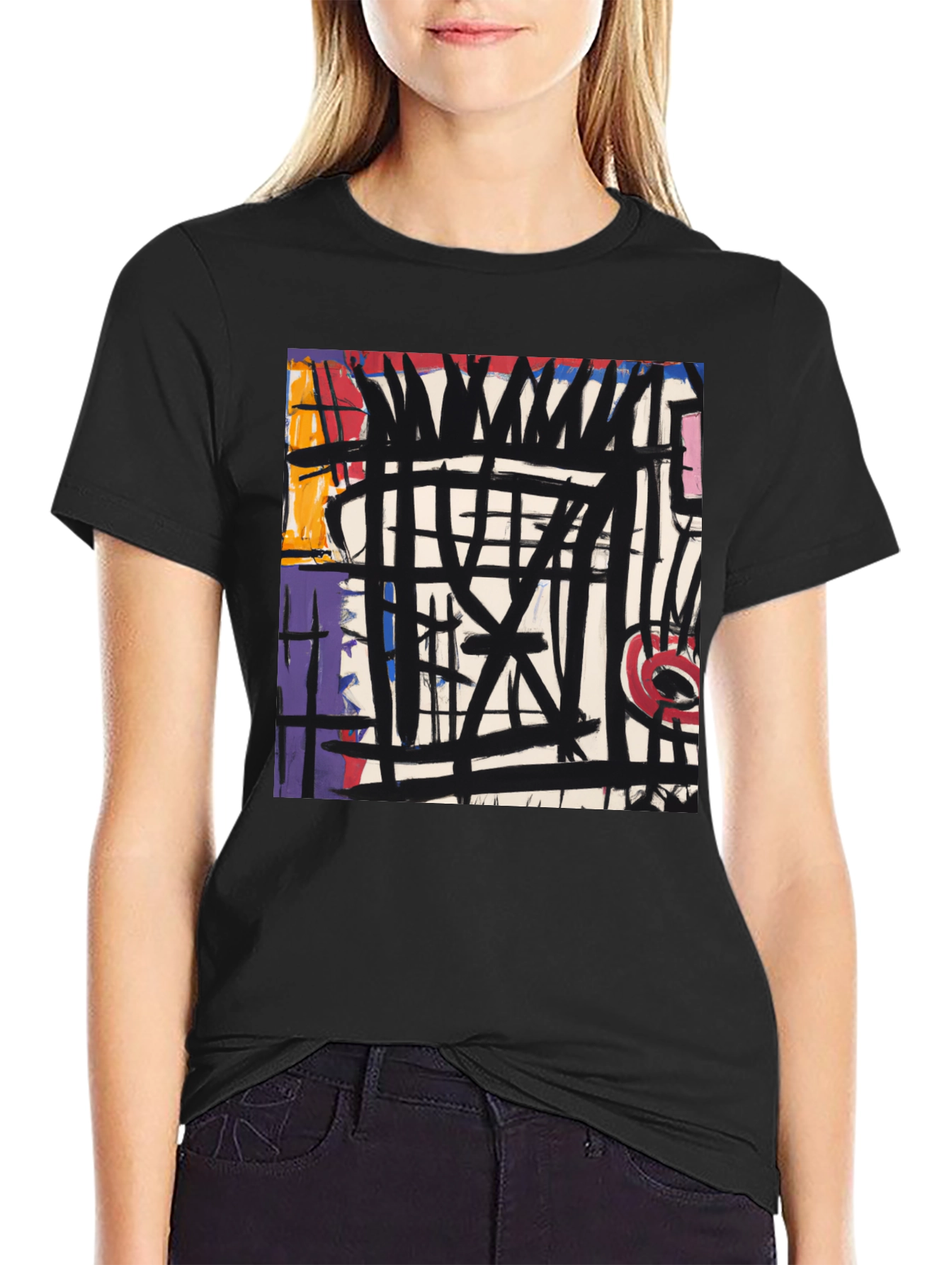 Abstract Art Graphic Black T-Shirt