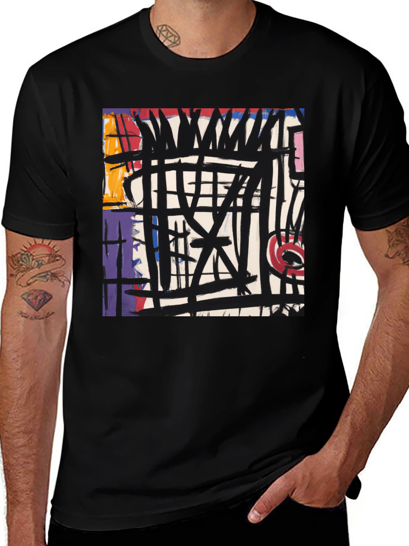 Abstract Art Graphic Black T-Shirt