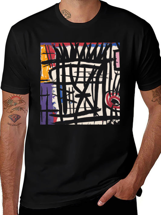 Abstract Art Graphic Black T-Shirt
