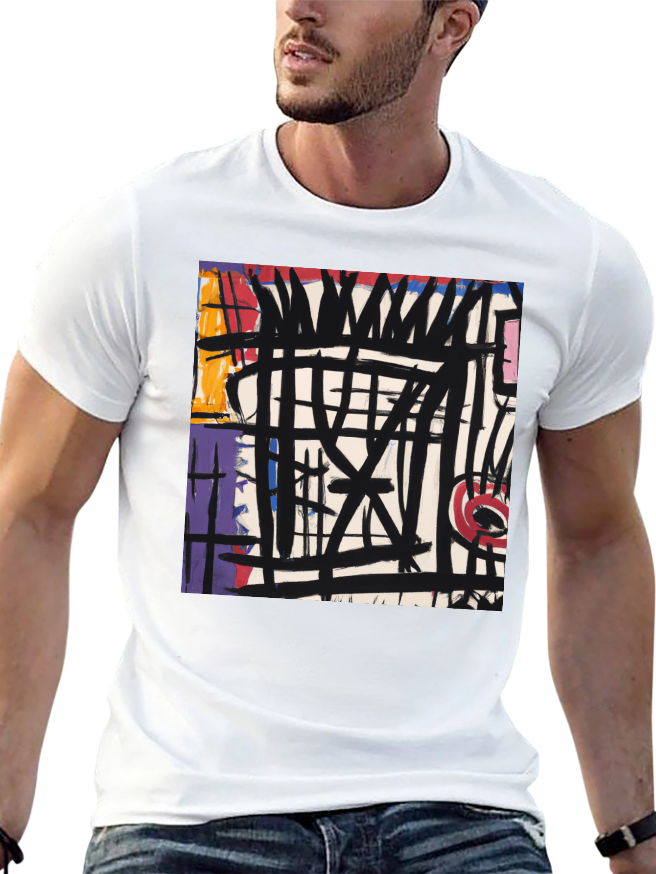 Abstract Art Graphic Black T-Shirt