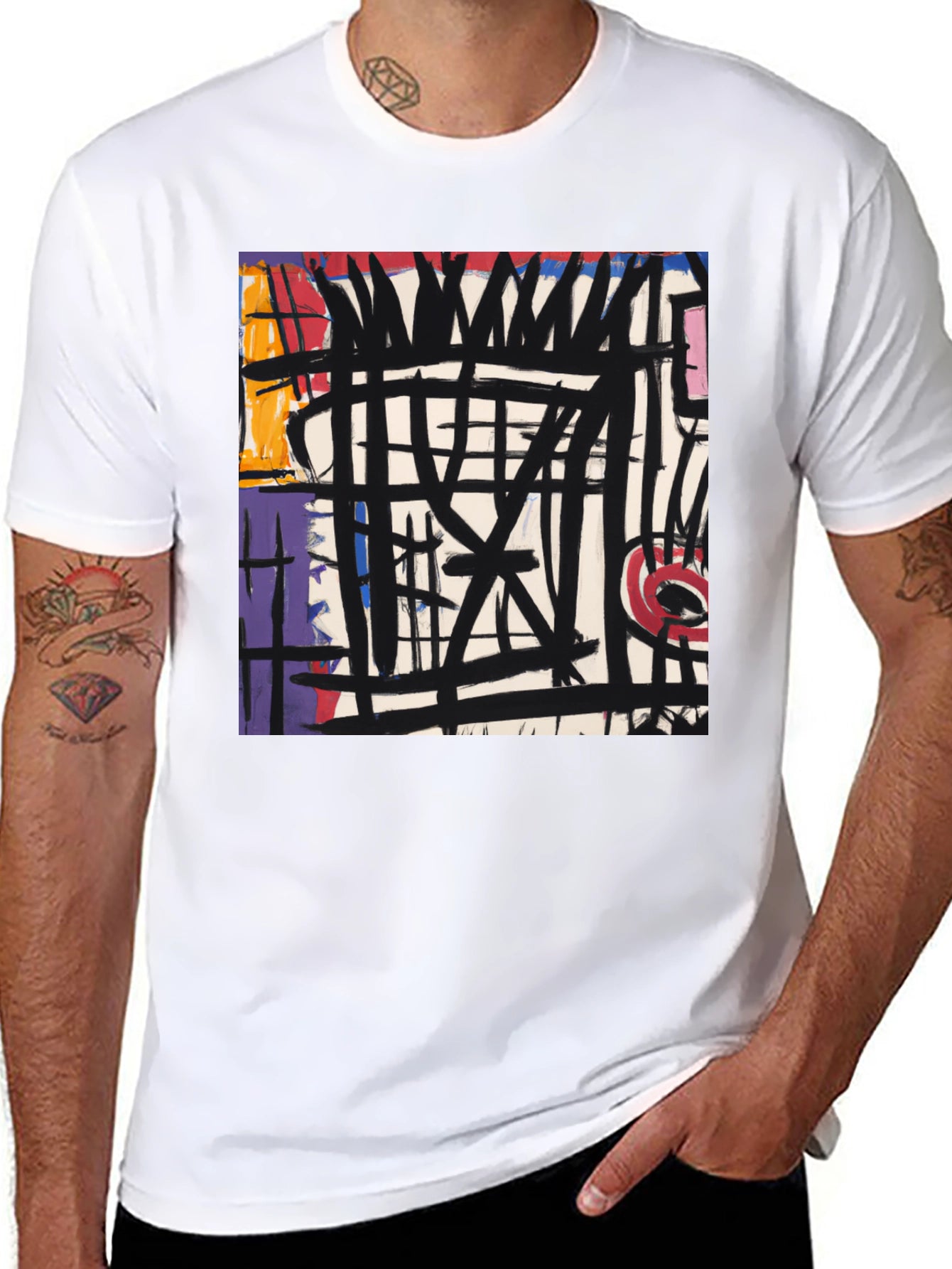 Abstract Art Graphic Black T-Shirt