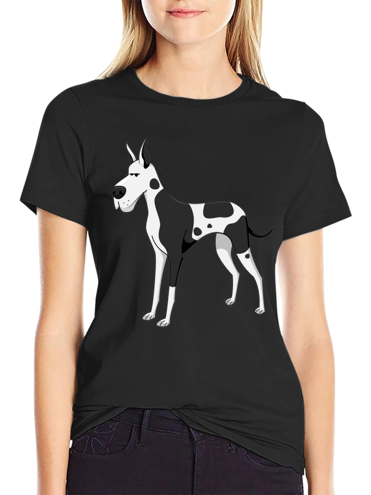Great Dane Dog Black Graphic Tee