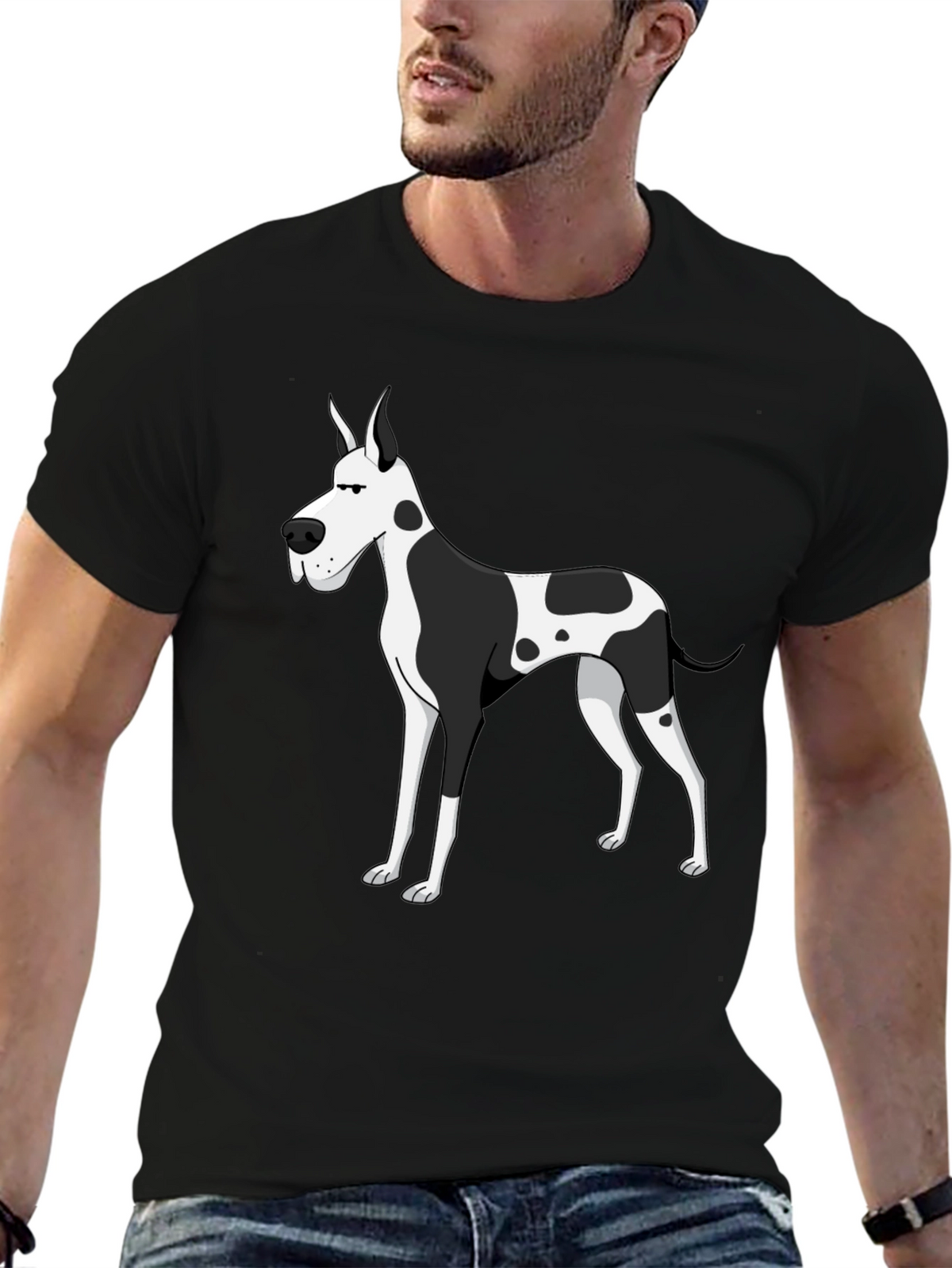 Great Dane Dog Black Graphic Tee