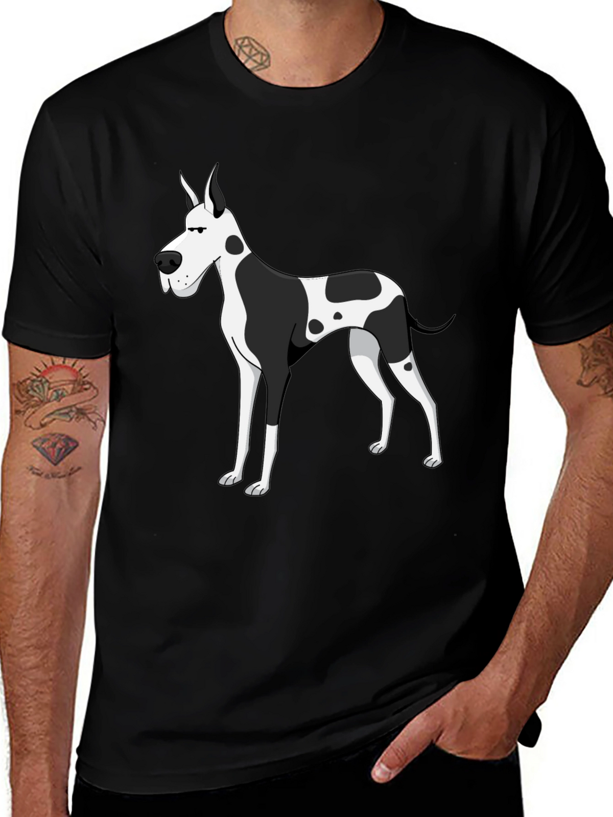 Great Dane Dog Black Graphic Tee