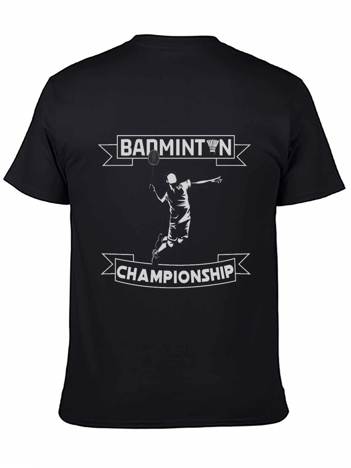 Badminton Championship Black T-Shirt for Sports Lovers