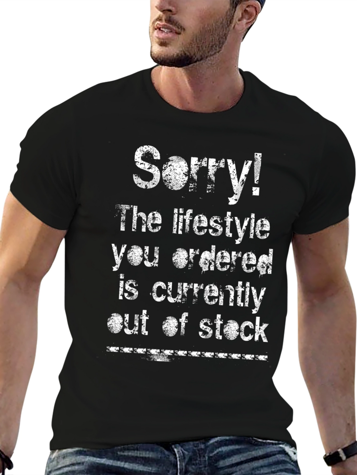 Funny Out of Stock Lifestyle Graphic T-Shirt