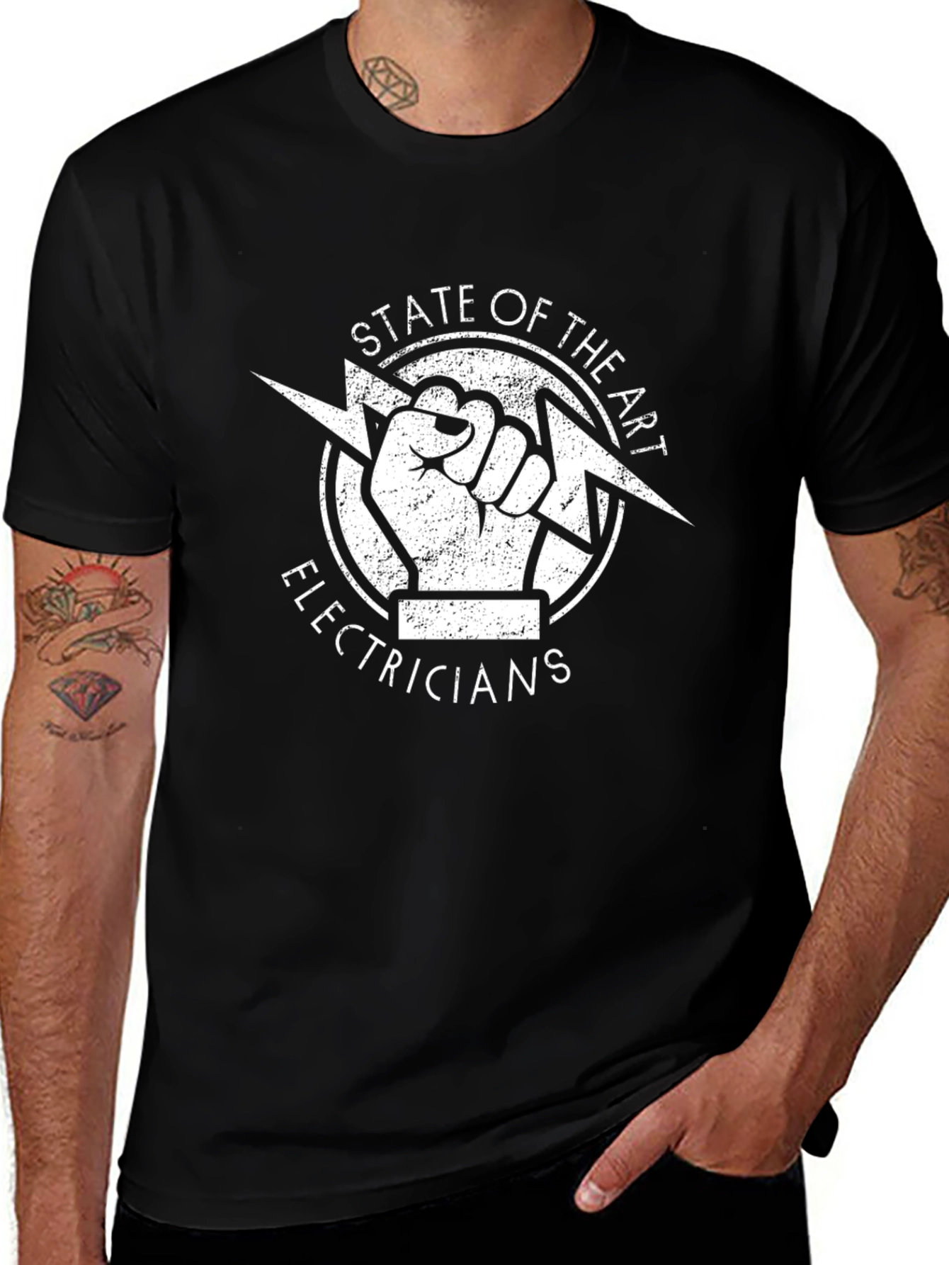 State of the Art Electricians Black T-Shirt