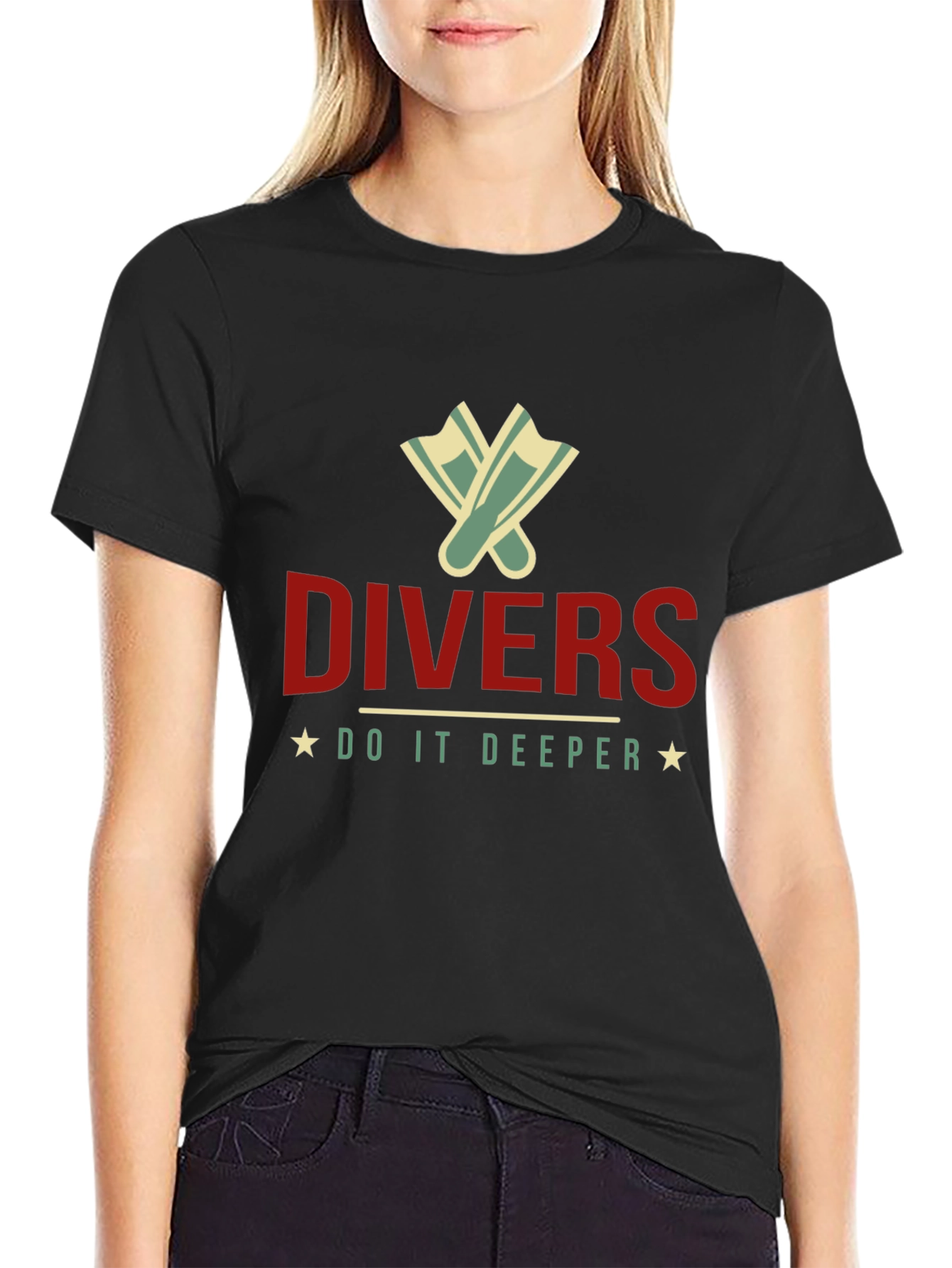 Divers Do It Deeper Black T-Shirt