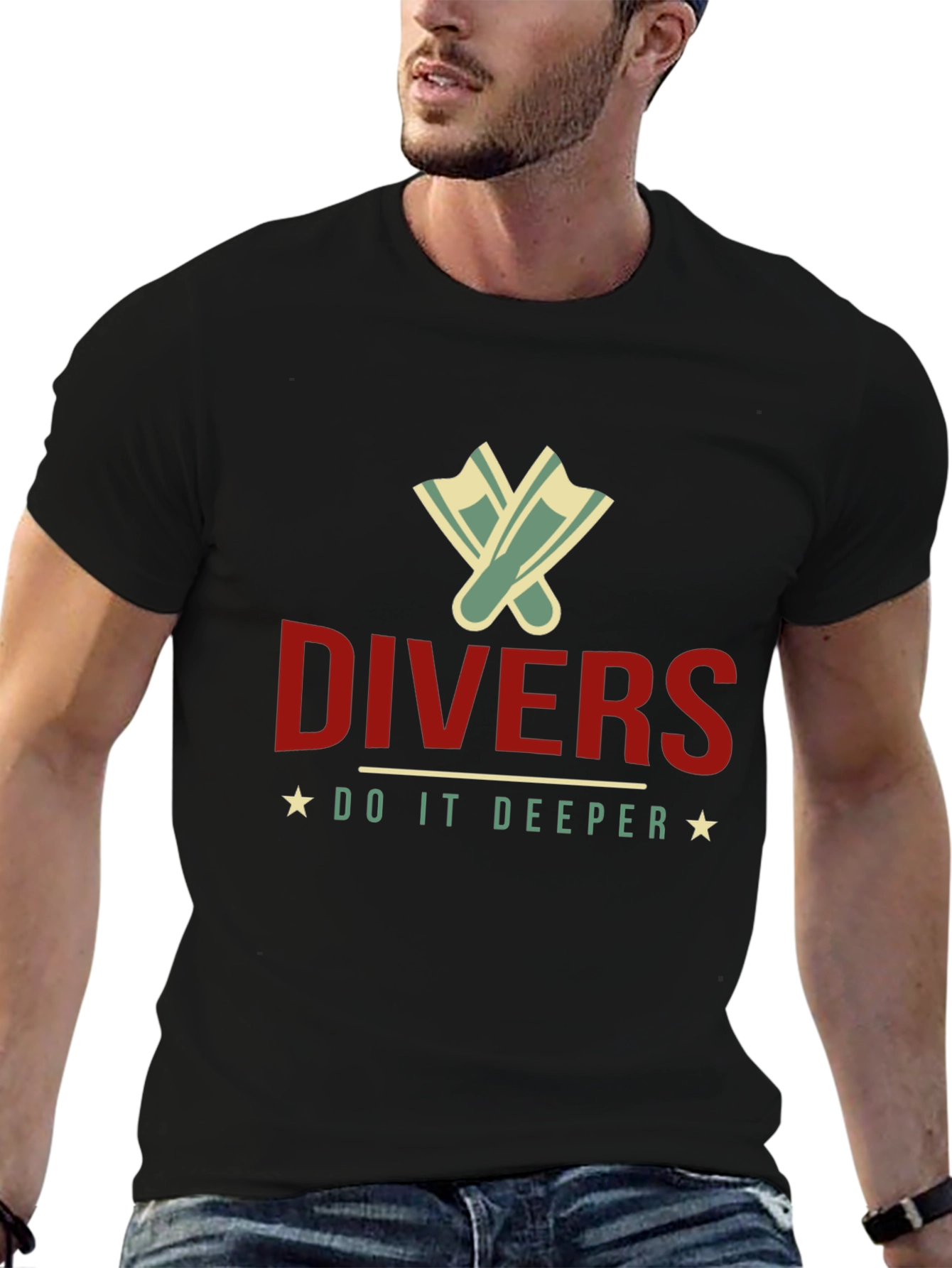 Divers Do It Deeper Black T-Shirt