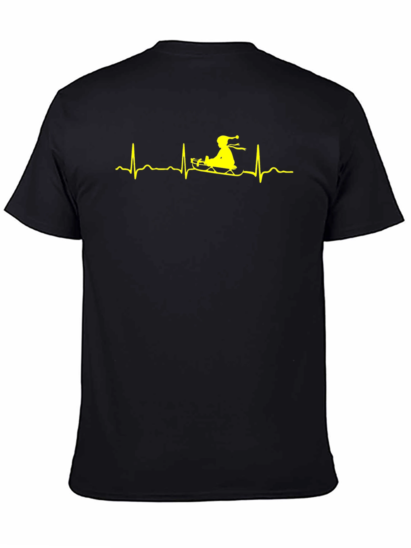 Sledding ECG Heartbeat Graphic Tee