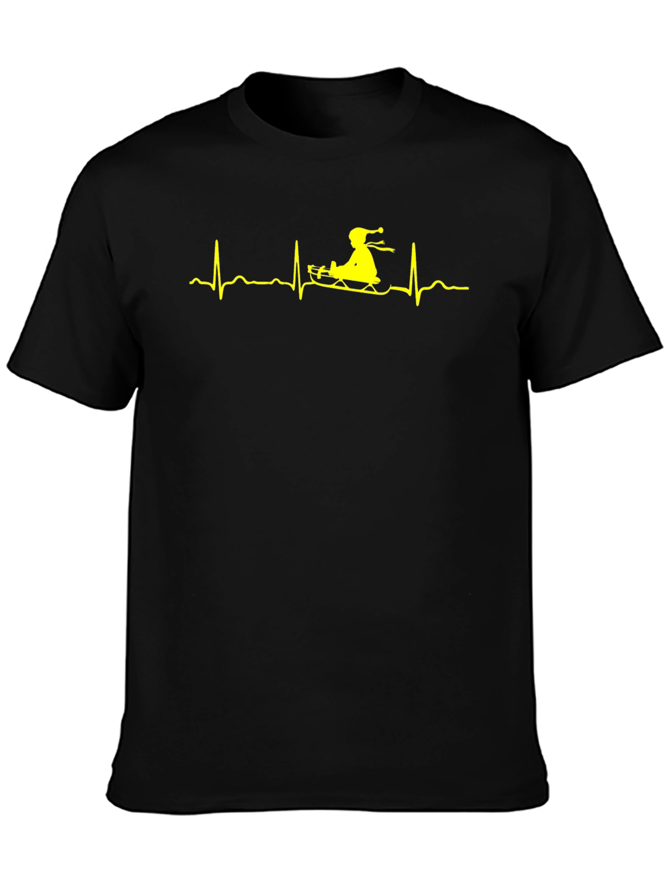 Sledding ECG Heartbeat Graphic Tee