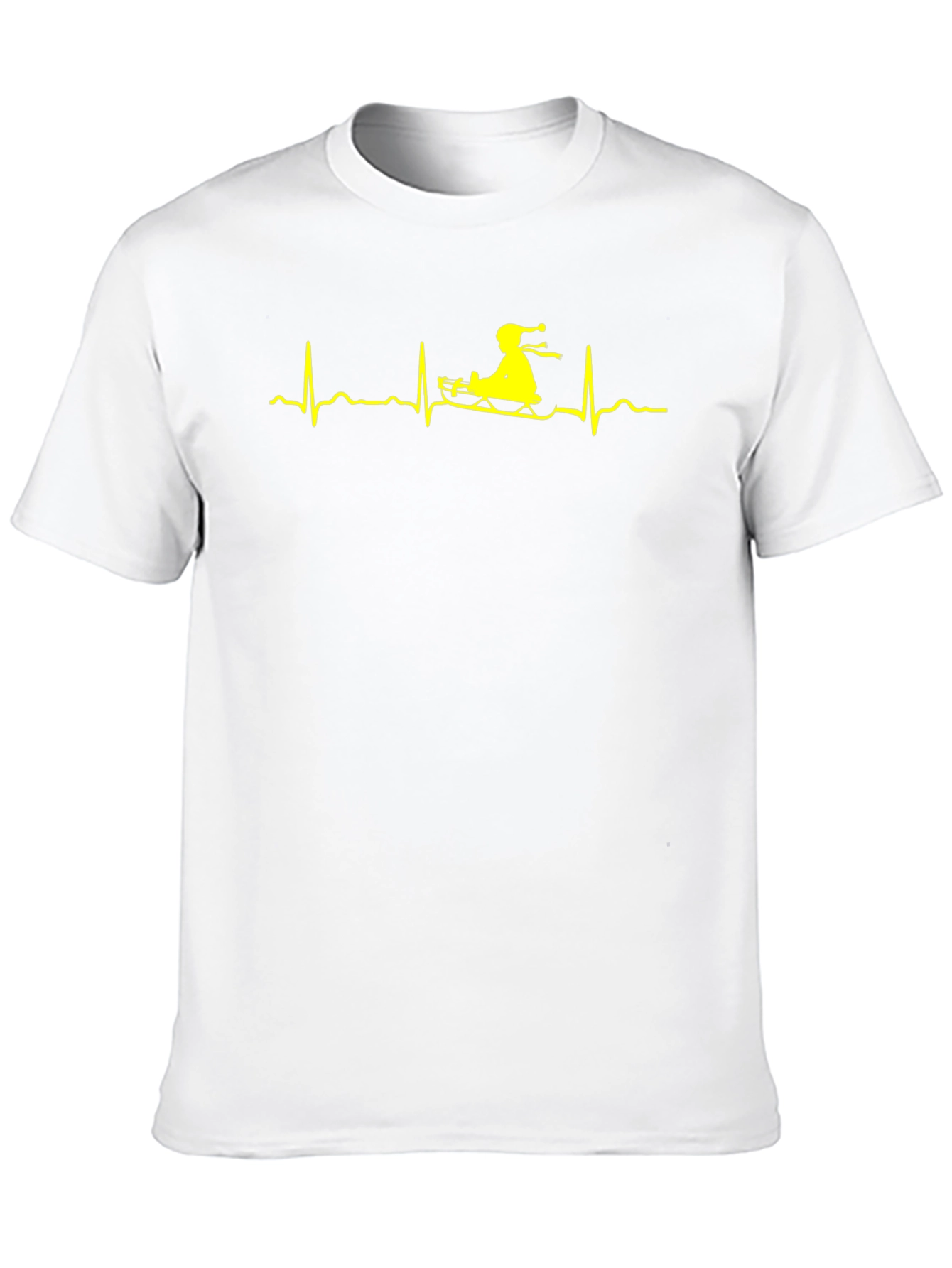 Sledding ECG Heartbeat Graphic Tee