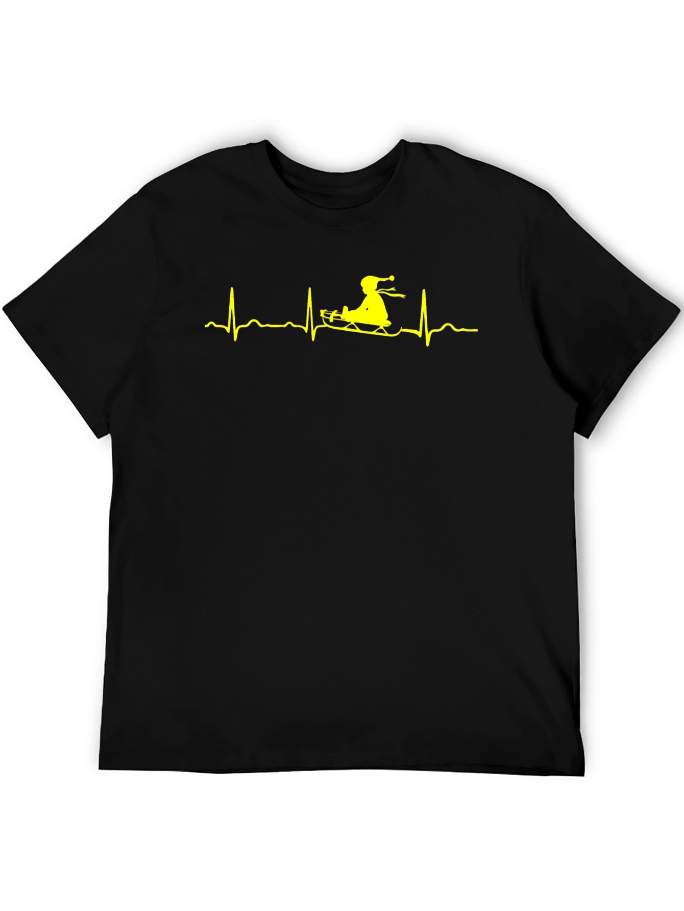 Sledding ECG Heartbeat Graphic Tee