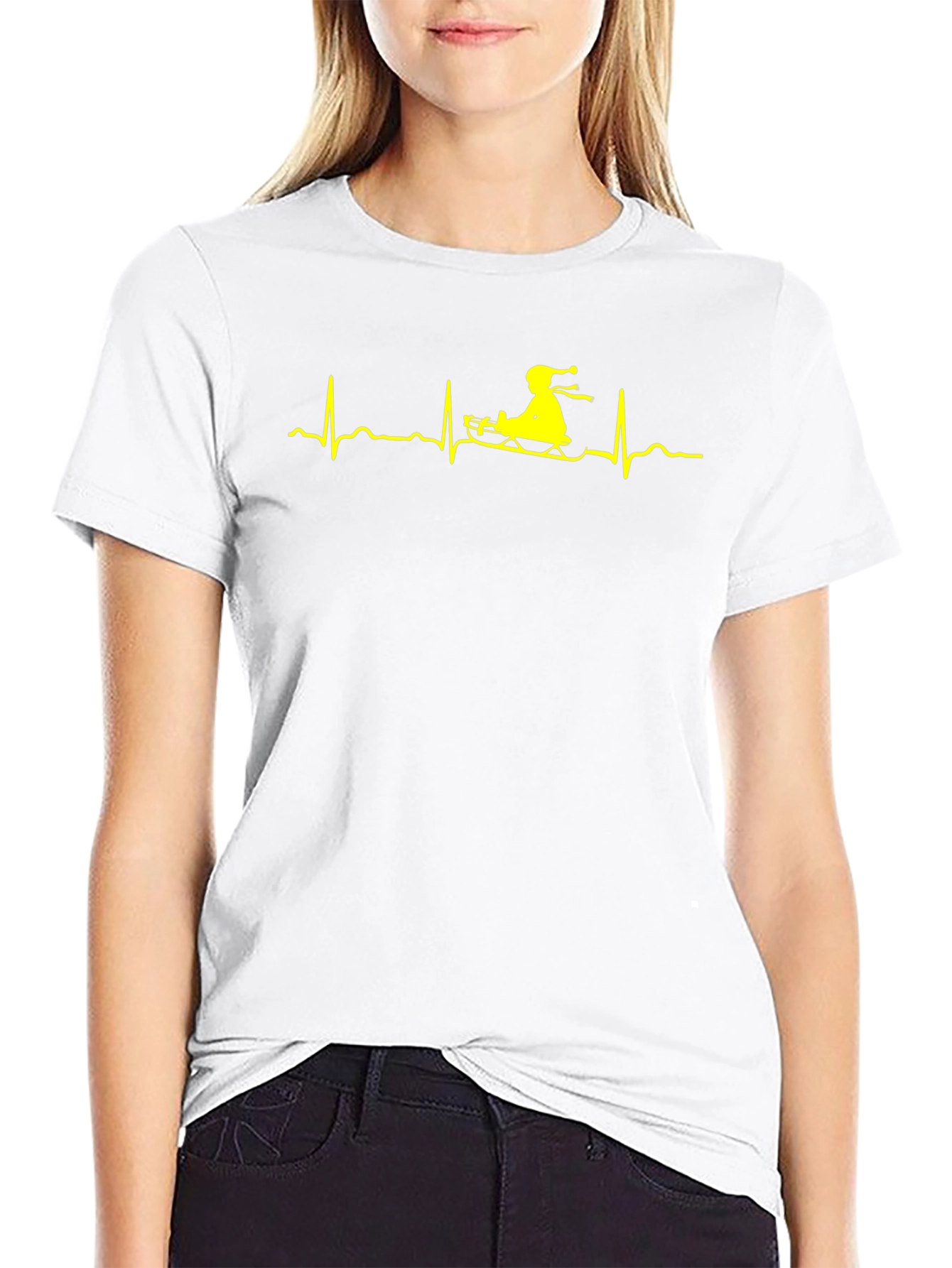 Sledding ECG Heartbeat Graphic Tee