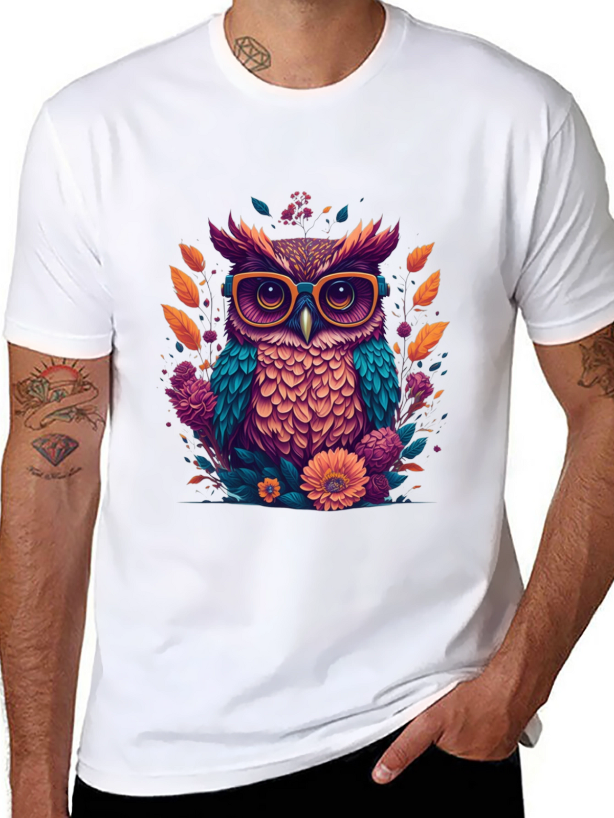 Owl with Glasses Graphic Tee