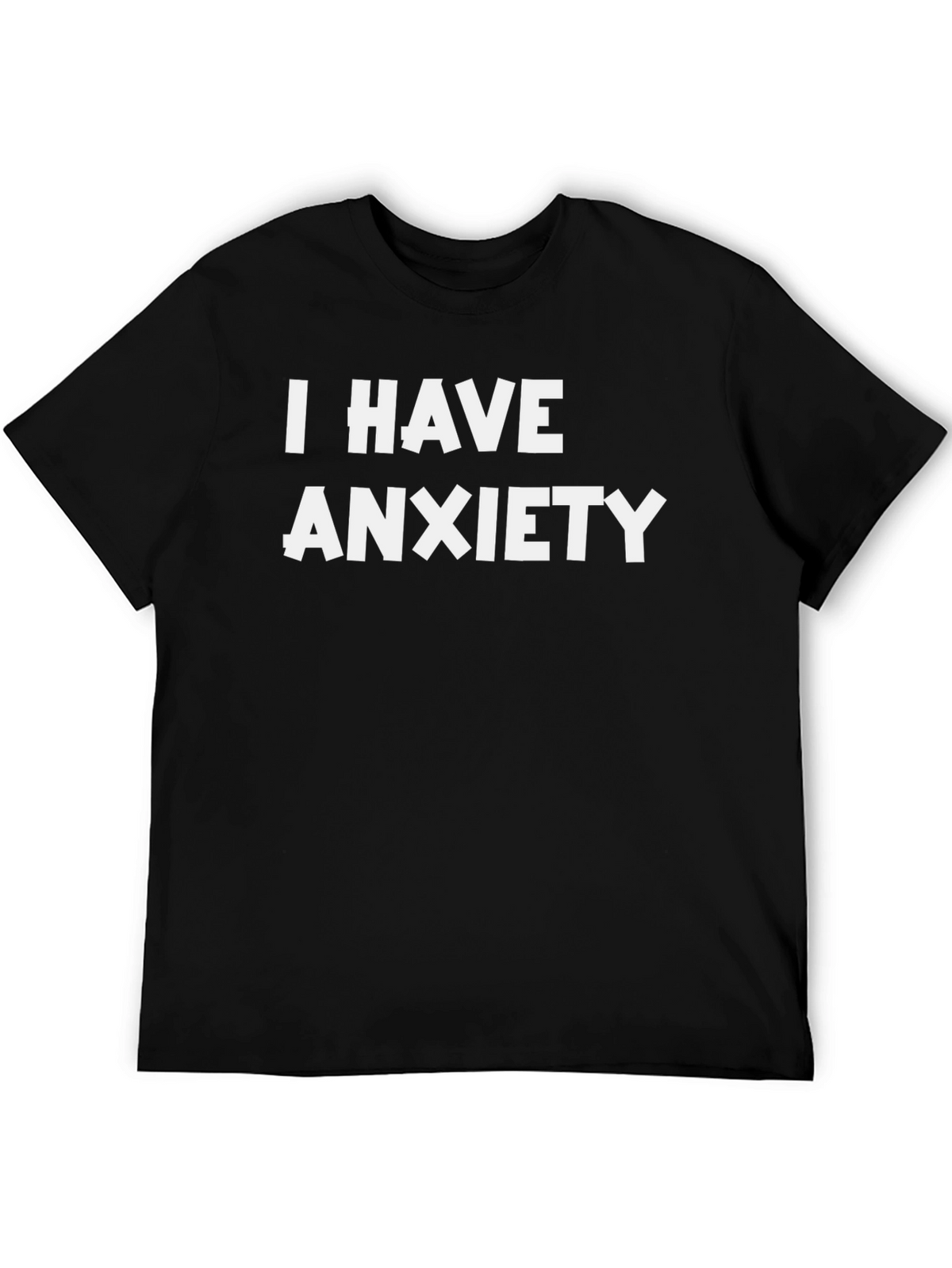 Anxiety T-Shirt - Black Crew Neck Graphic Tee
