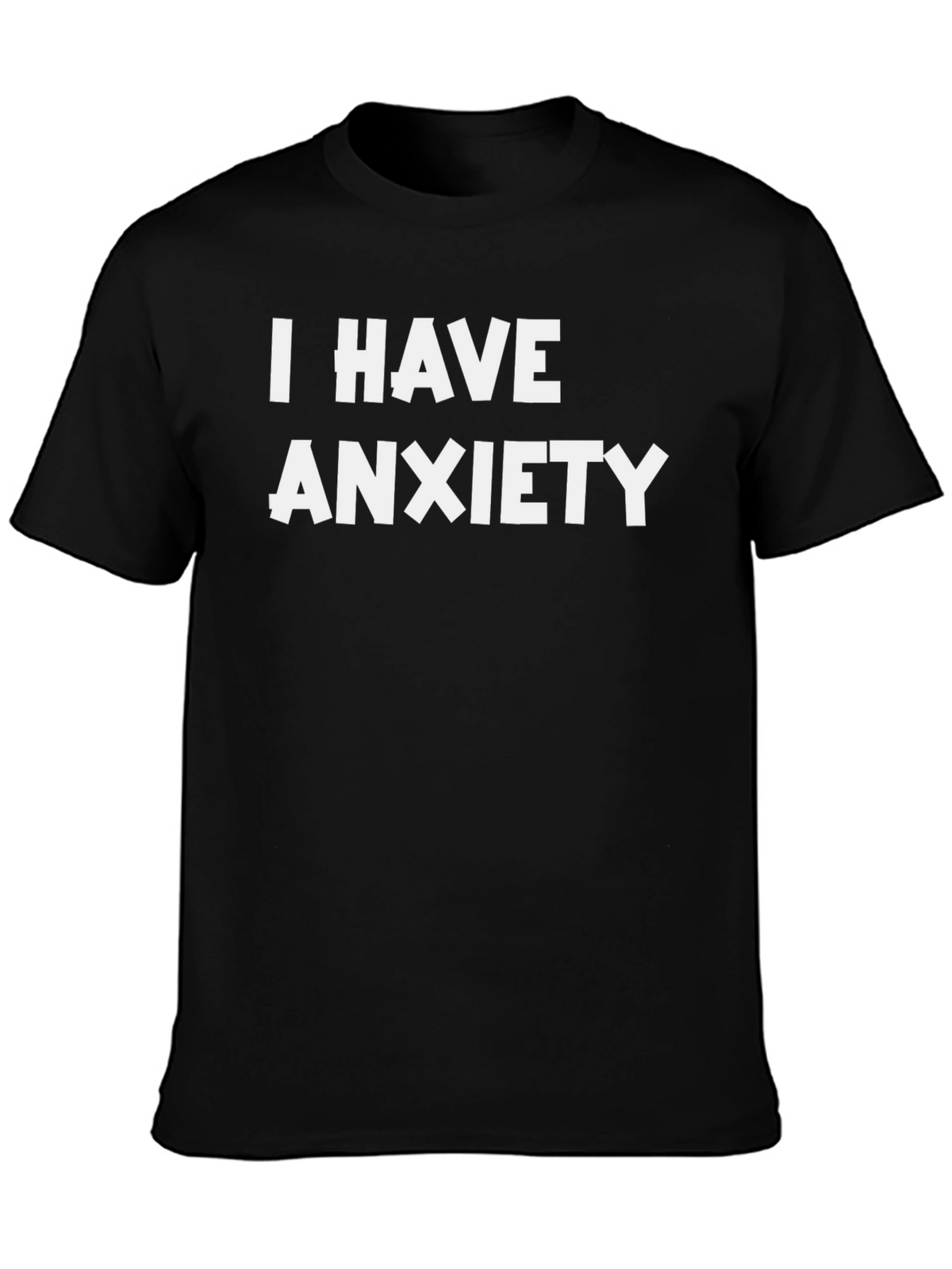 Anxiety T-Shirt - Black Crew Neck Graphic Tee