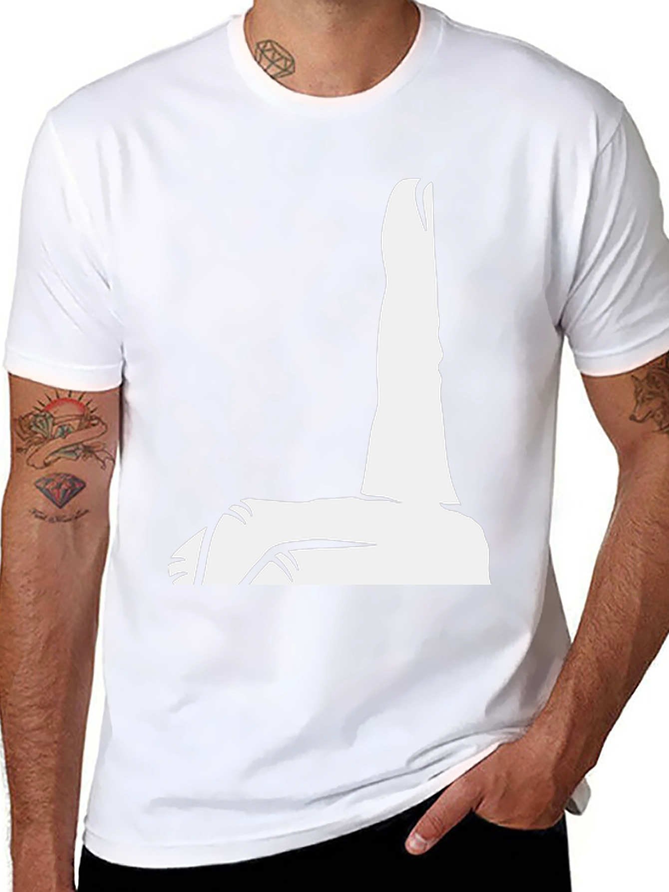 Black T-Shirt with Finger Pointing Design