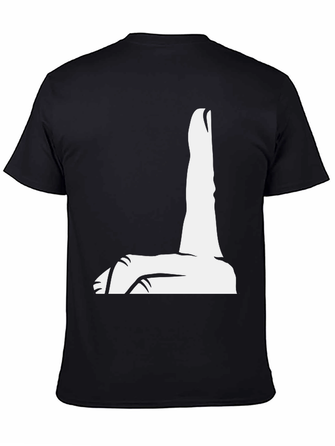 Black T-Shirt with Finger Pointing Design