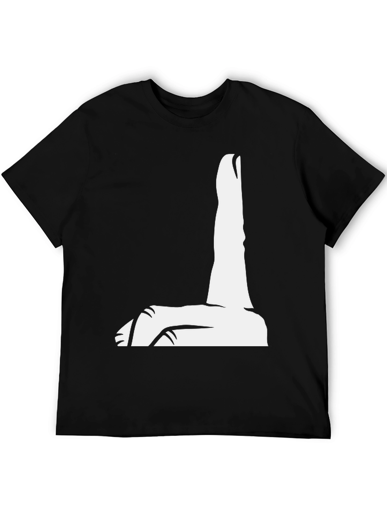 Black T-Shirt with Finger Pointing Design