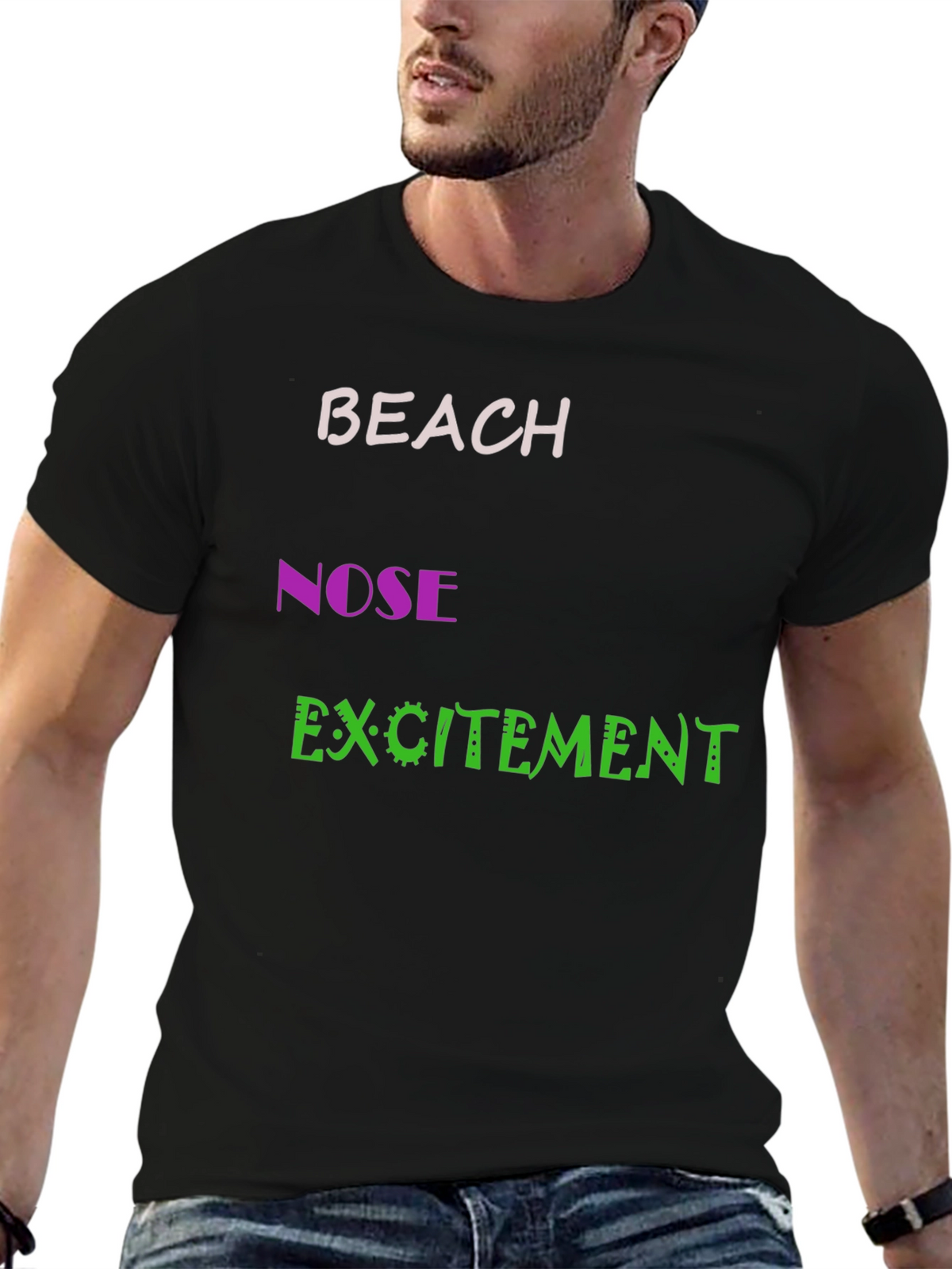 Funny Beach Nose Excitement Graphic Tee