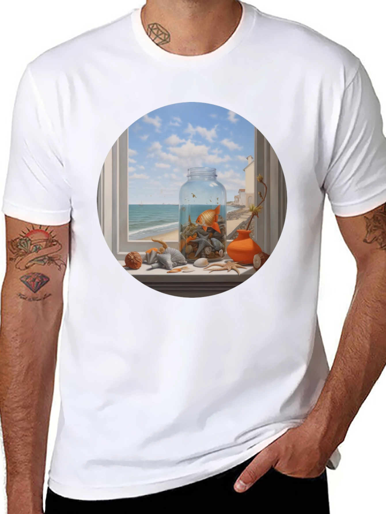Whimsical Beach Still Life T-Shirt