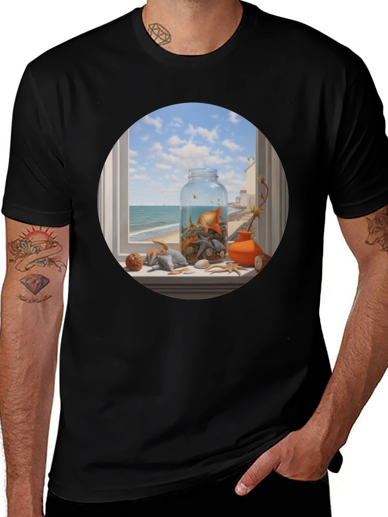 Whimsical Beach Still Life T-Shirt