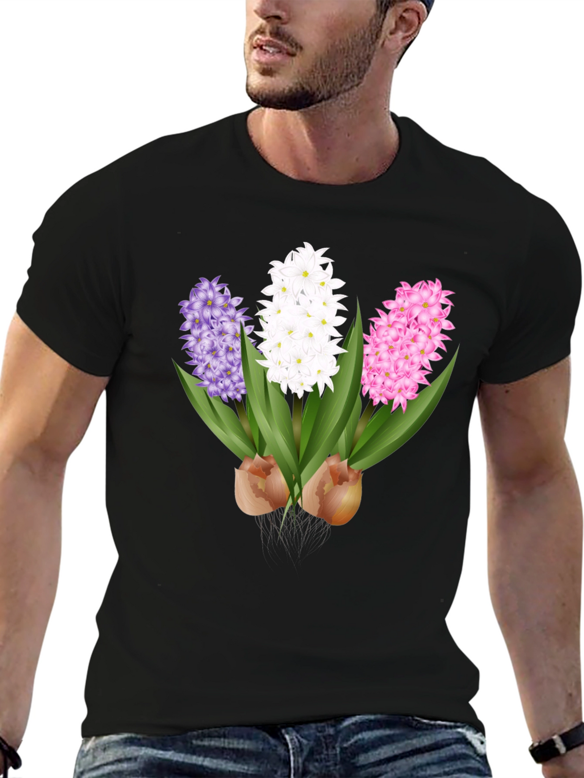 Hyacinth Flower Graphic T-Shirt - Floral Design