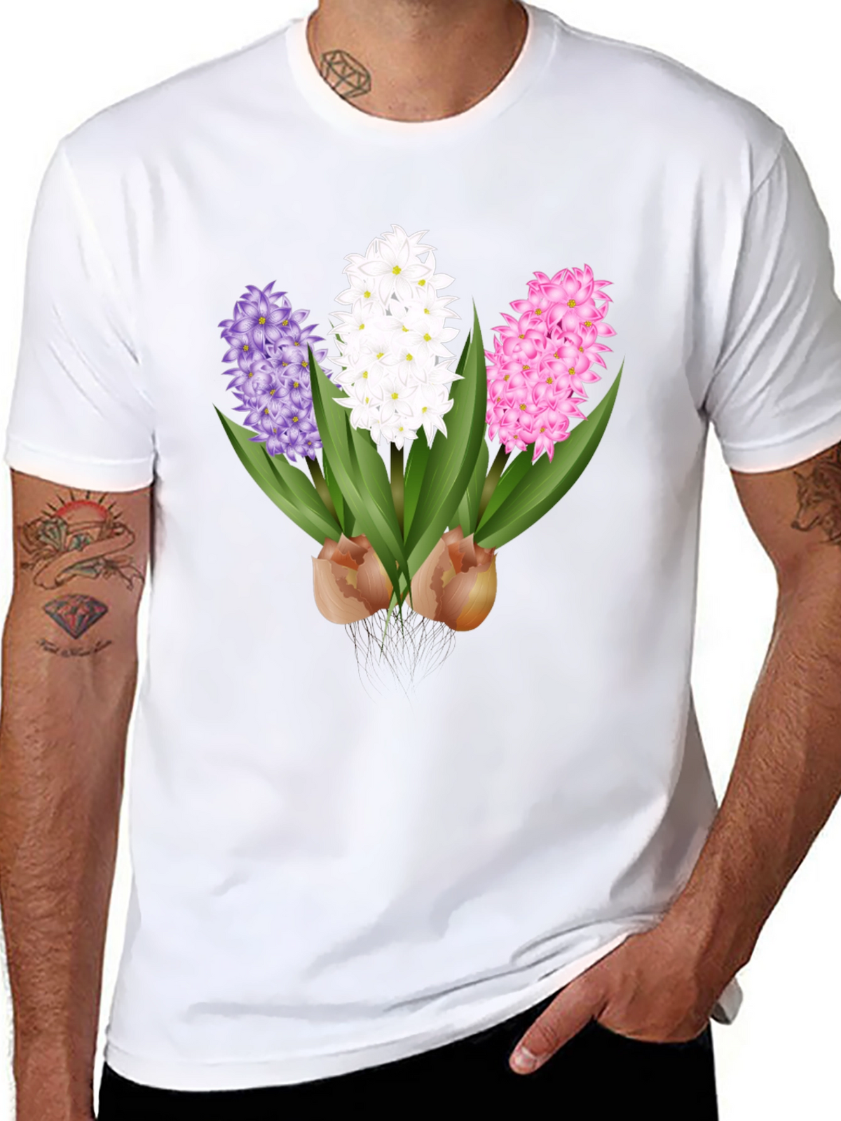 Hyacinth Flower Graphic T-Shirt - Floral Design