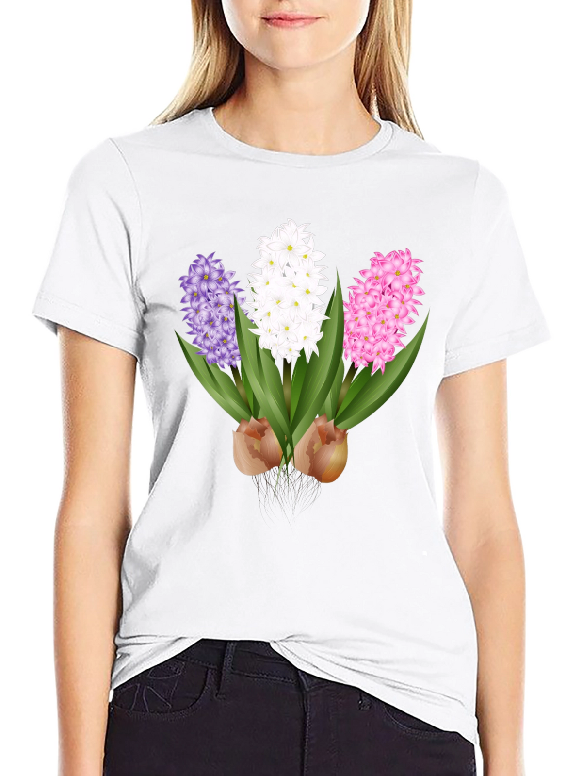 Hyacinth Flower Graphic T-Shirt - Floral Design