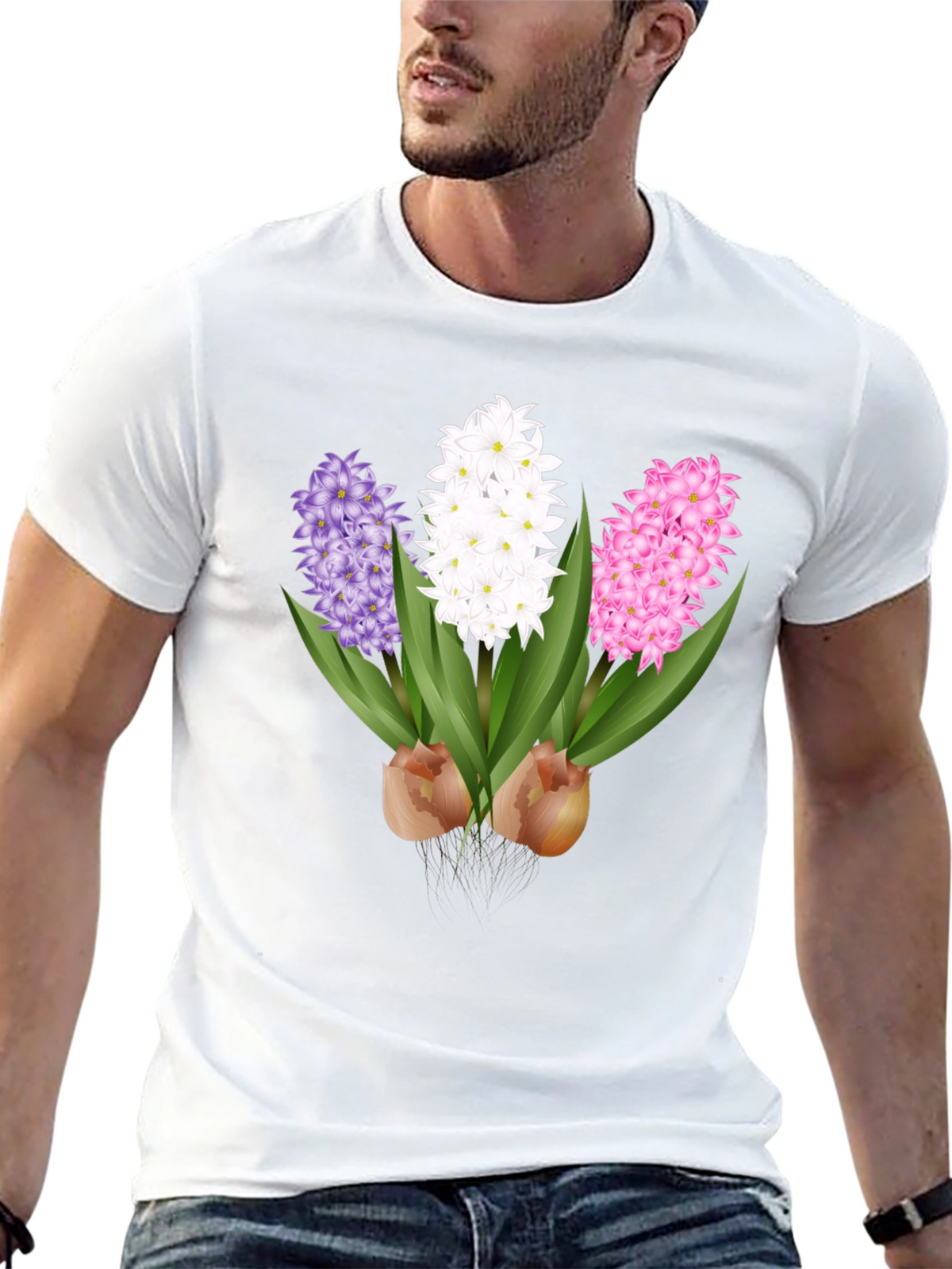 Hyacinth Flower Graphic T-Shirt - Floral Design