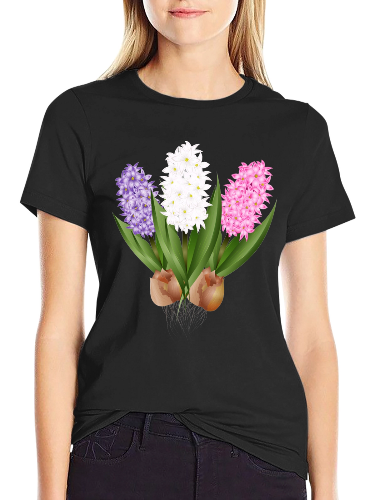 Hyacinth Flower Graphic T-Shirt - Floral Design