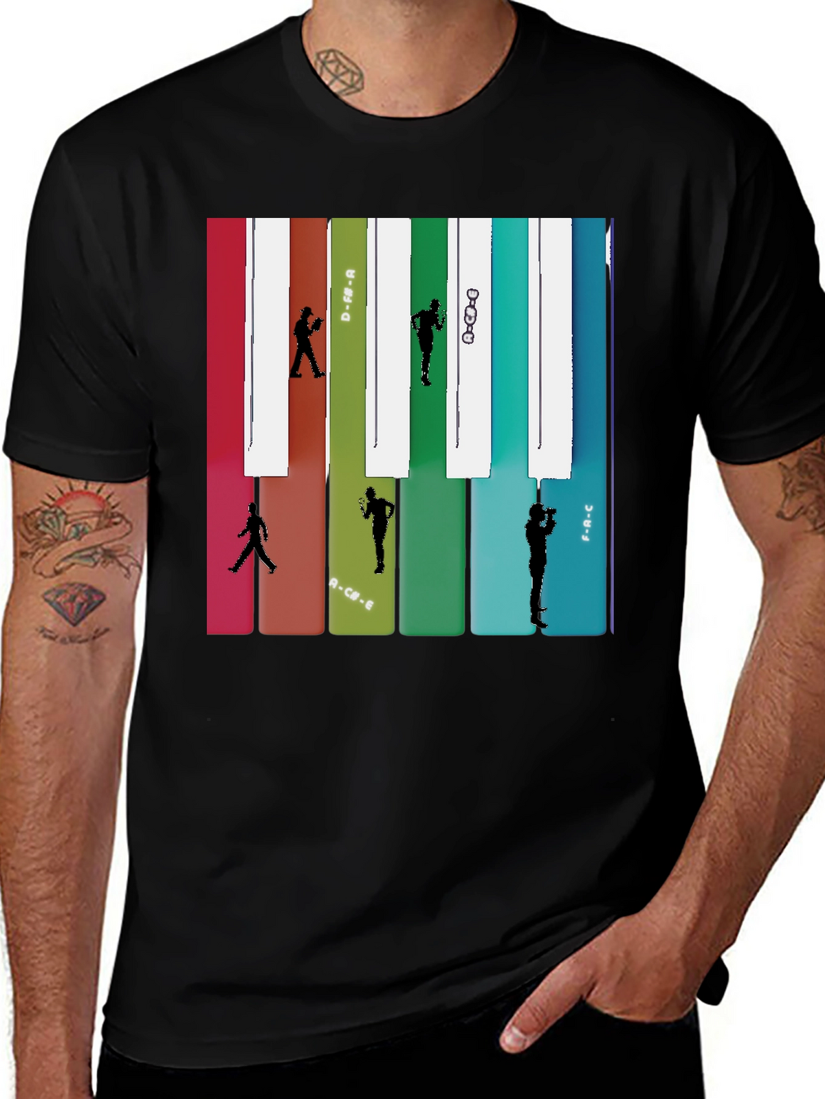 Music Note Piano Keys Runner T-Shirt