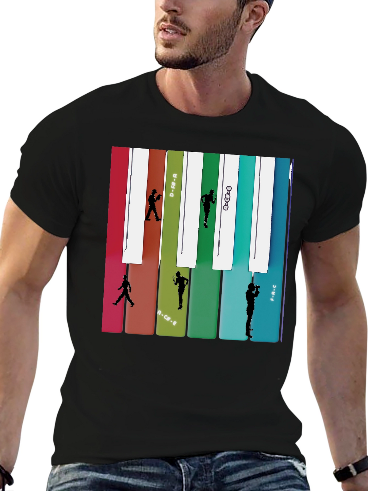 Music Note Piano Keys Runner T-Shirt