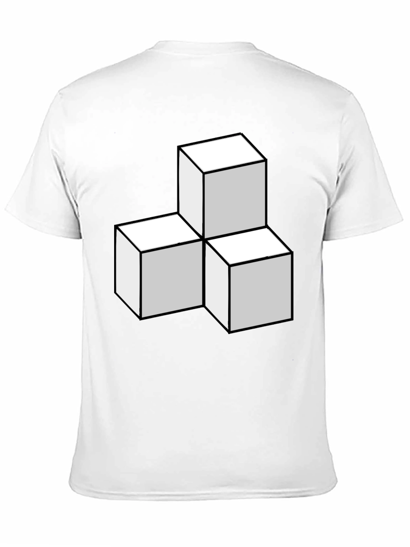 Geometric Cube Stack T-Shirt - Modern Design