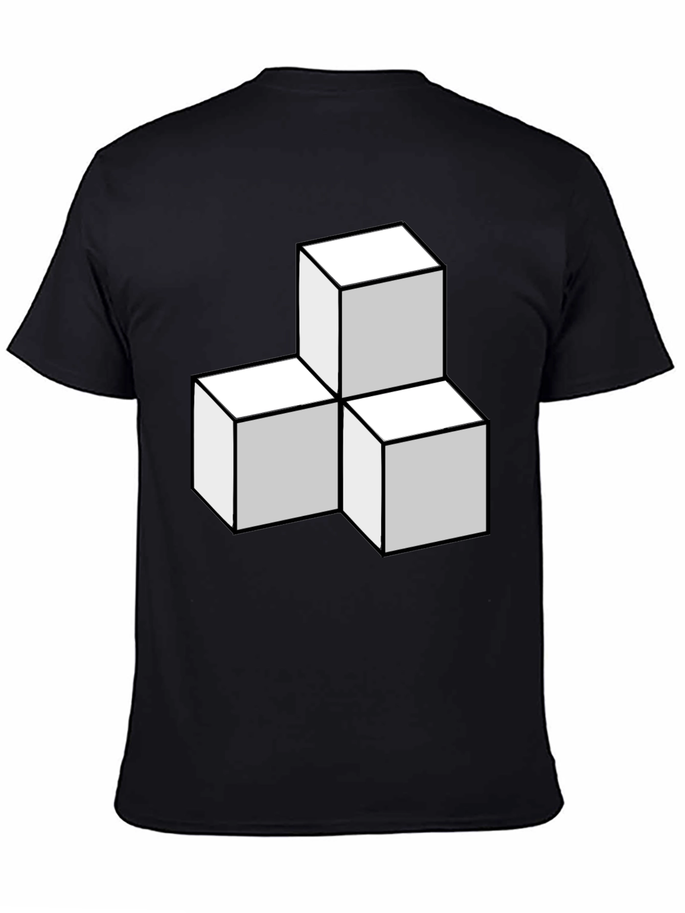 Geometric Cube Stack T-Shirt - Modern Design