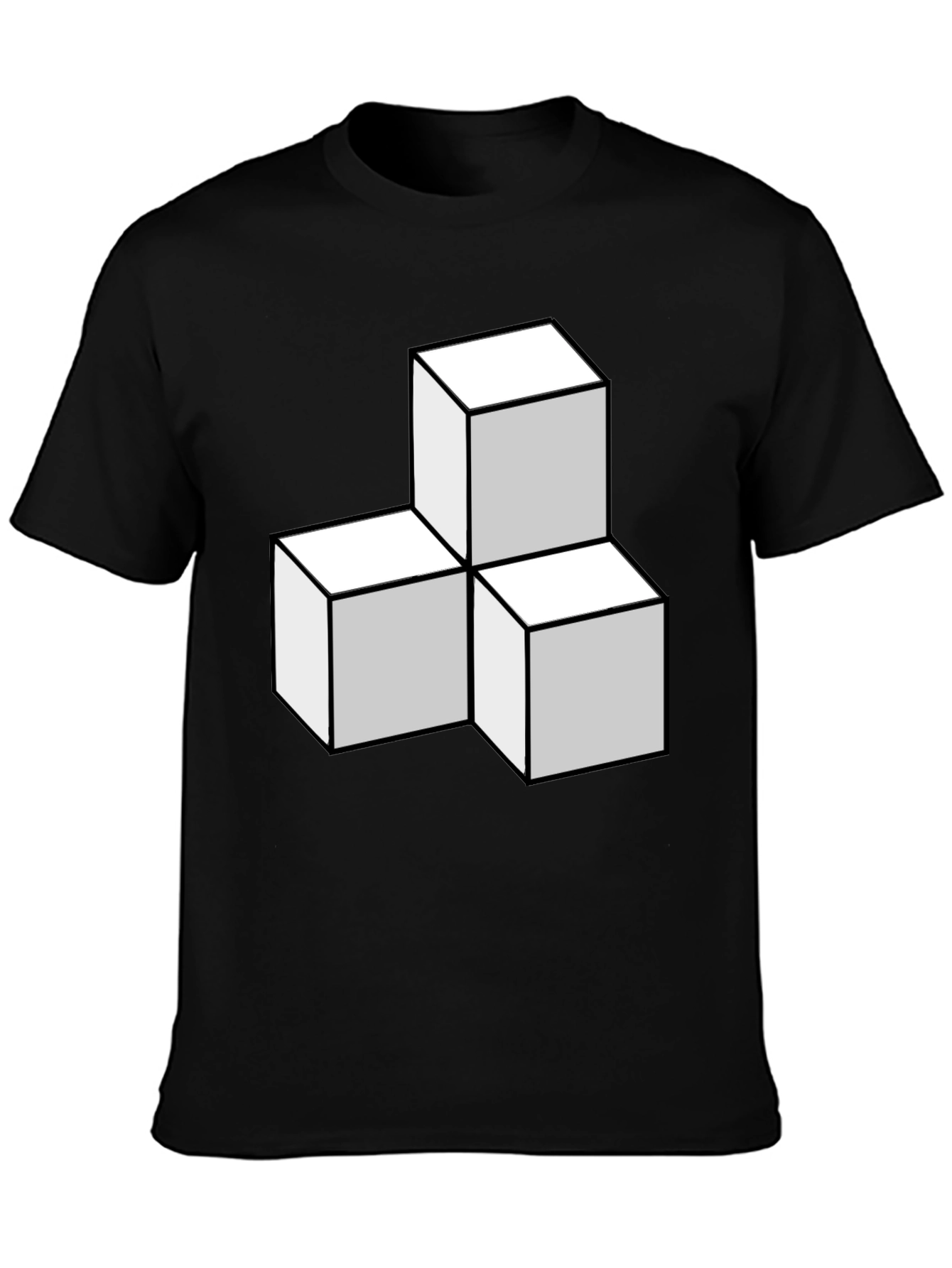 Geometric Cube Stack T-Shirt - Modern Design