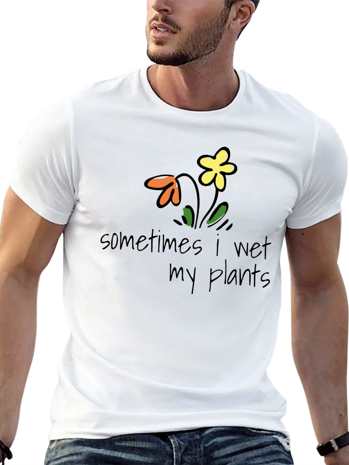 Funny Sometimes I Wet My Plants Graphic Tee