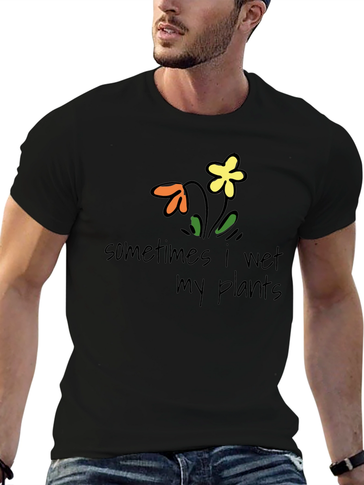 Funny Sometimes I Wet My Plants Graphic Tee