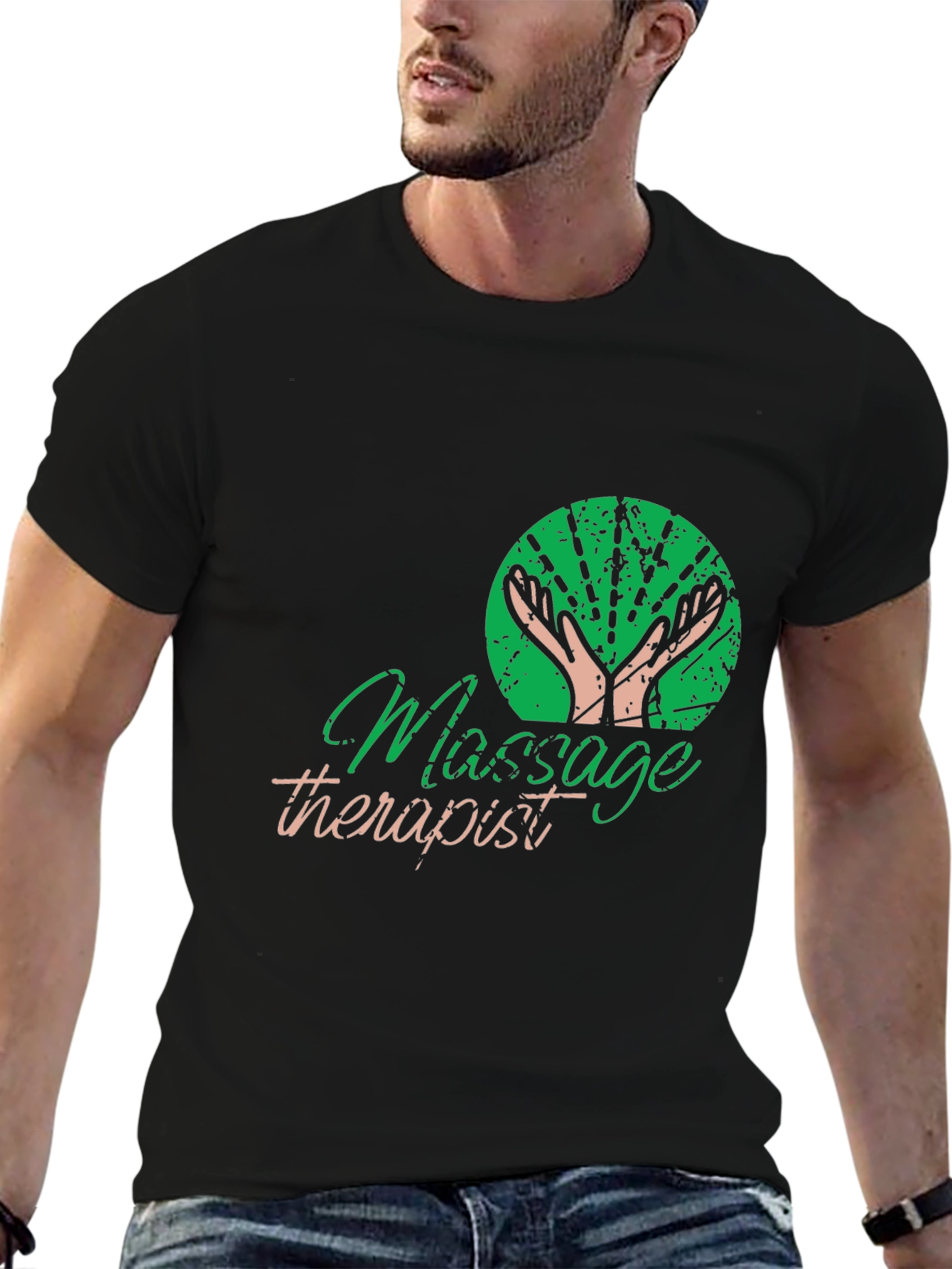 Massage Therapist Graphic T-Shirt - Black