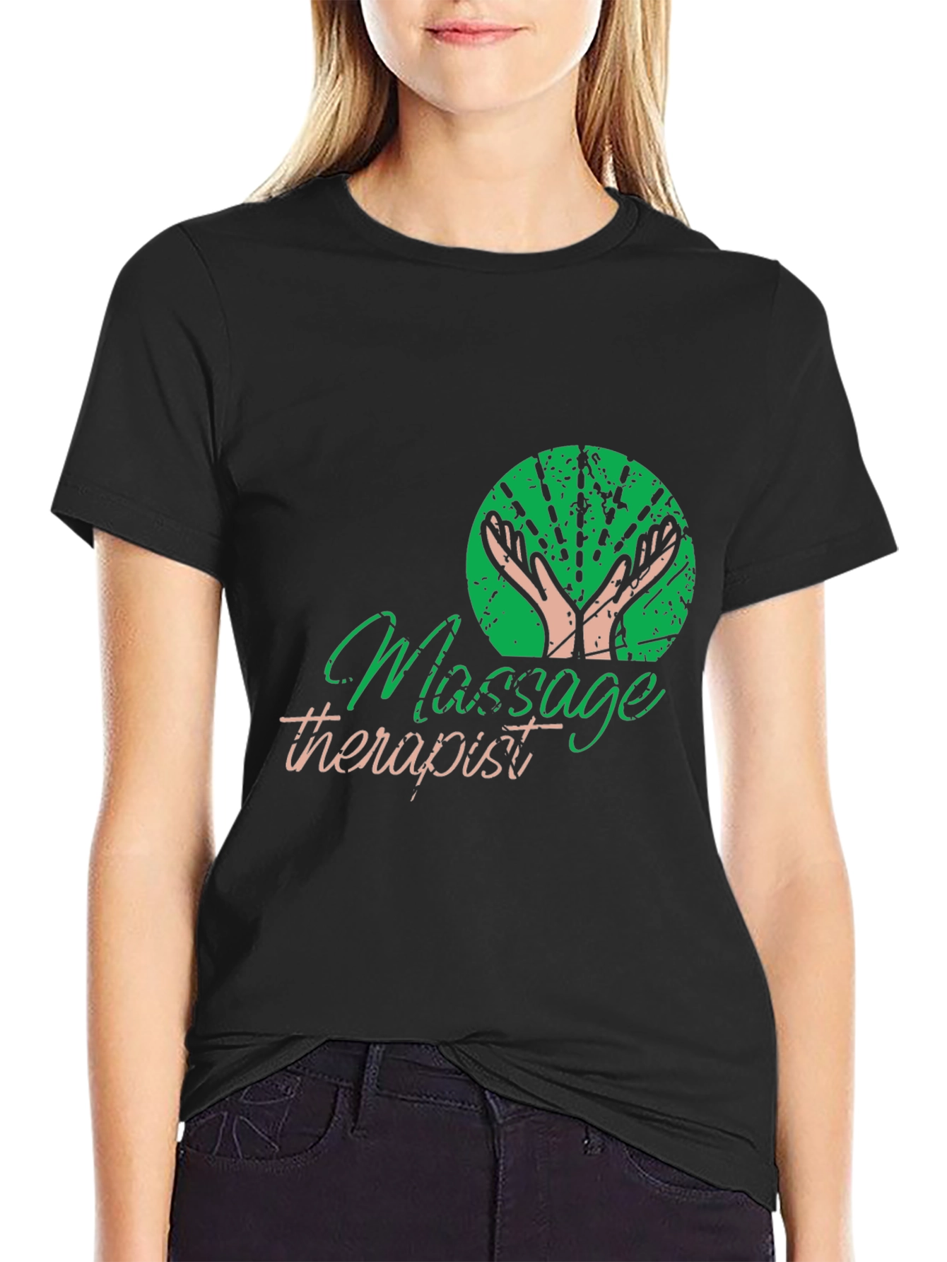 Massage Therapist Graphic T-Shirt - Black