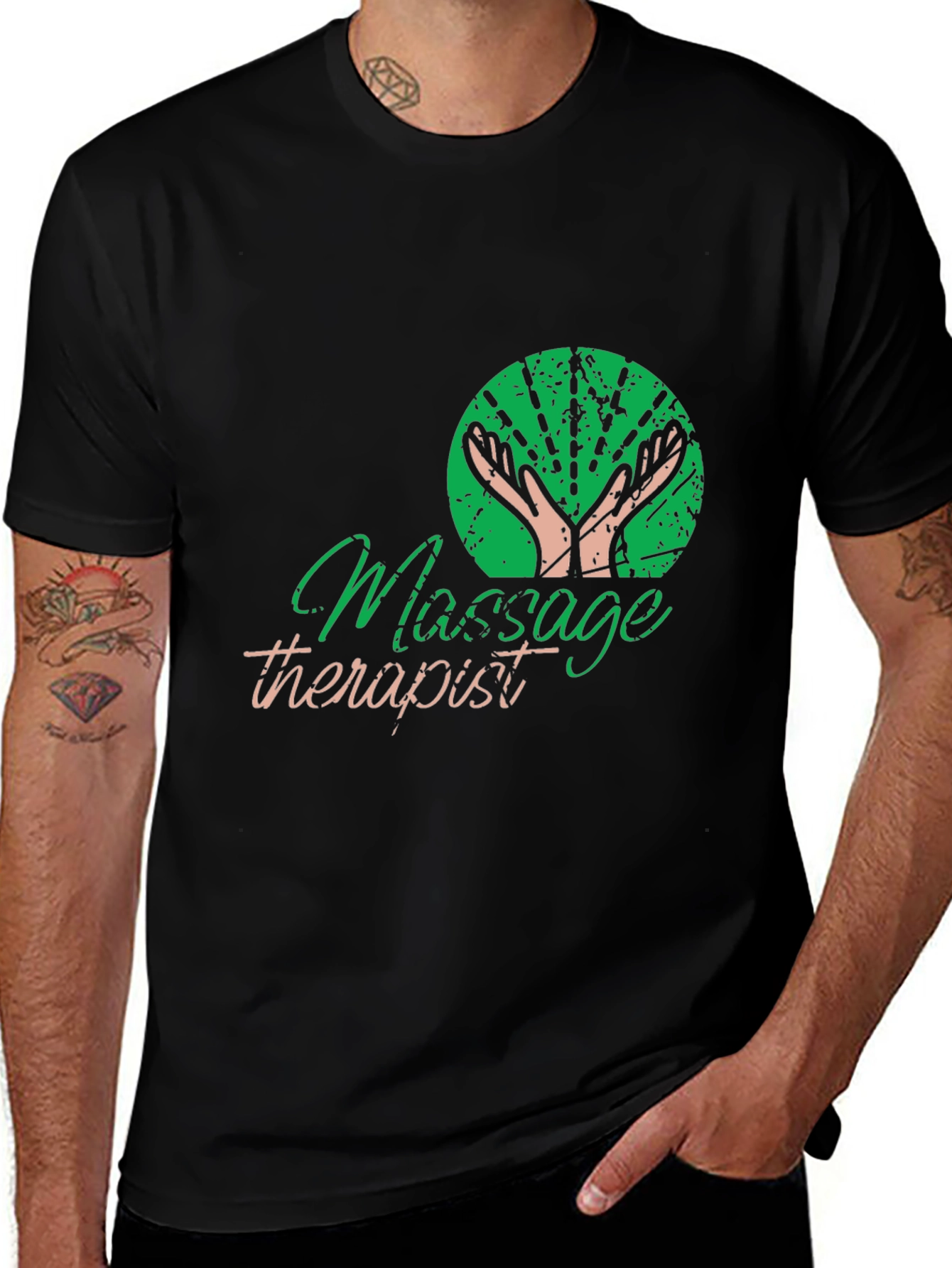 Massage Therapist Graphic T-Shirt - Black