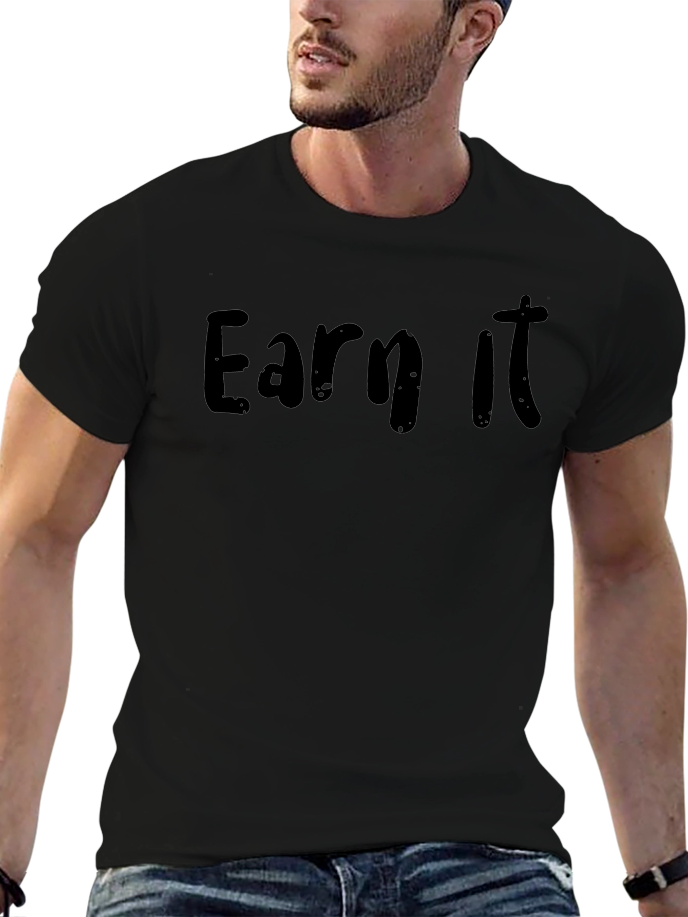 Earn It Black Cotton T-Shirt