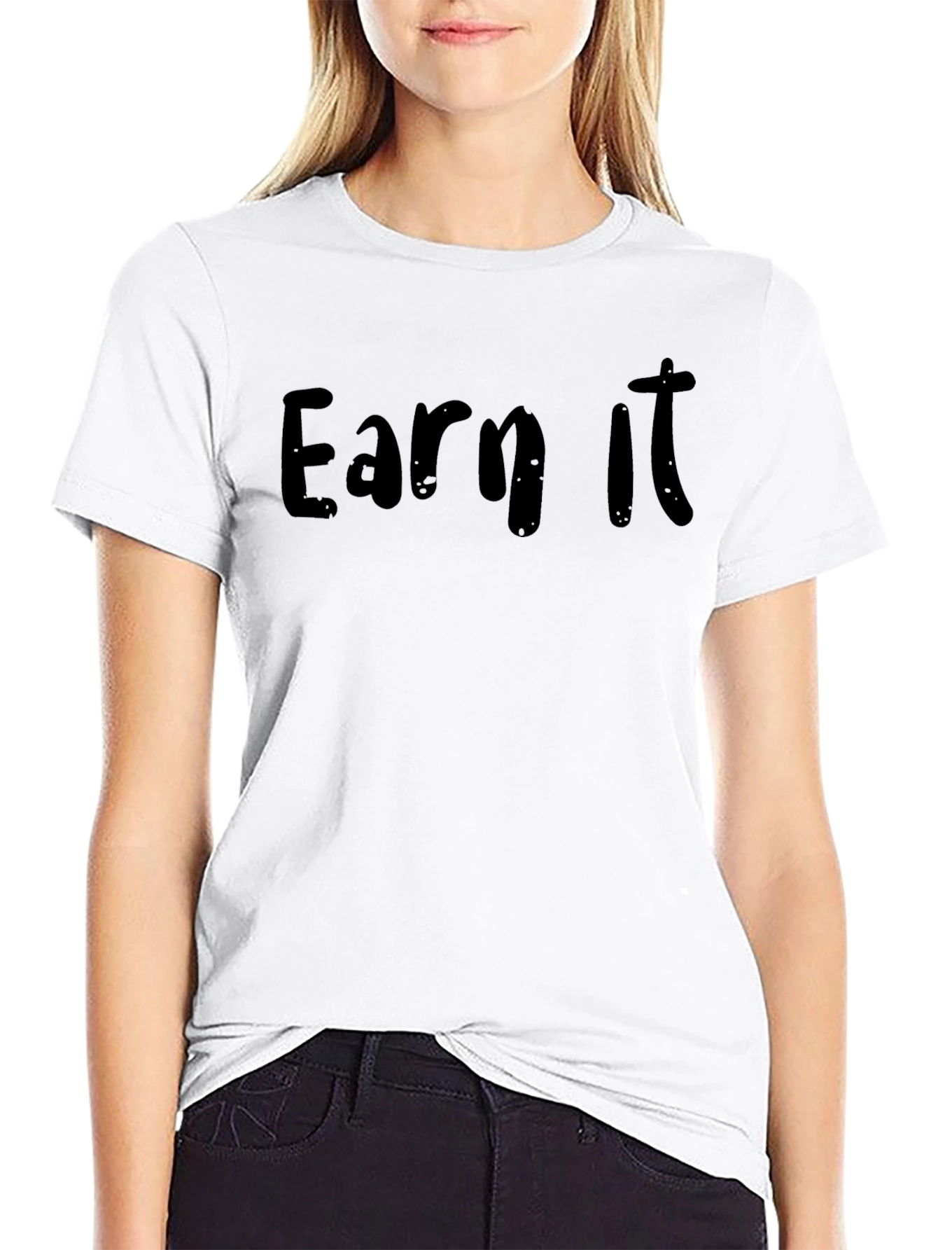 Earn It Black Cotton T-Shirt