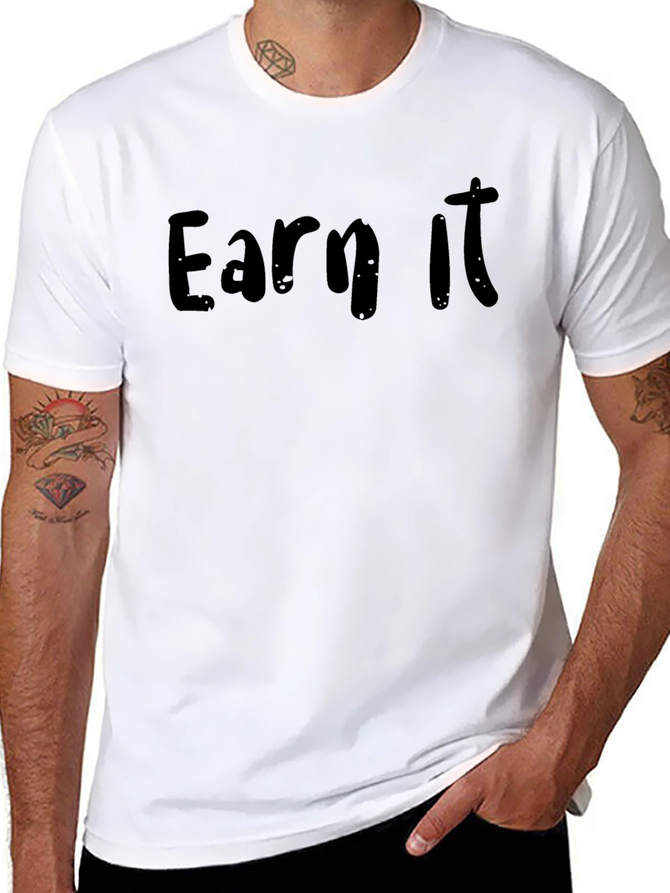 Earn It Black Cotton T-Shirt