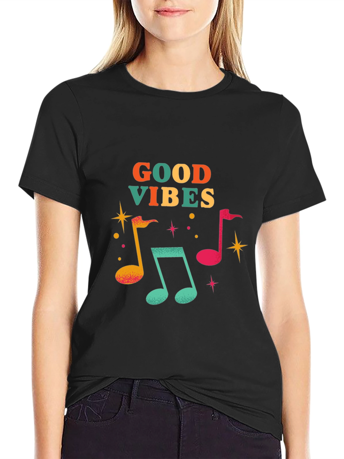 Good Vibes Music Note Graphic Tee