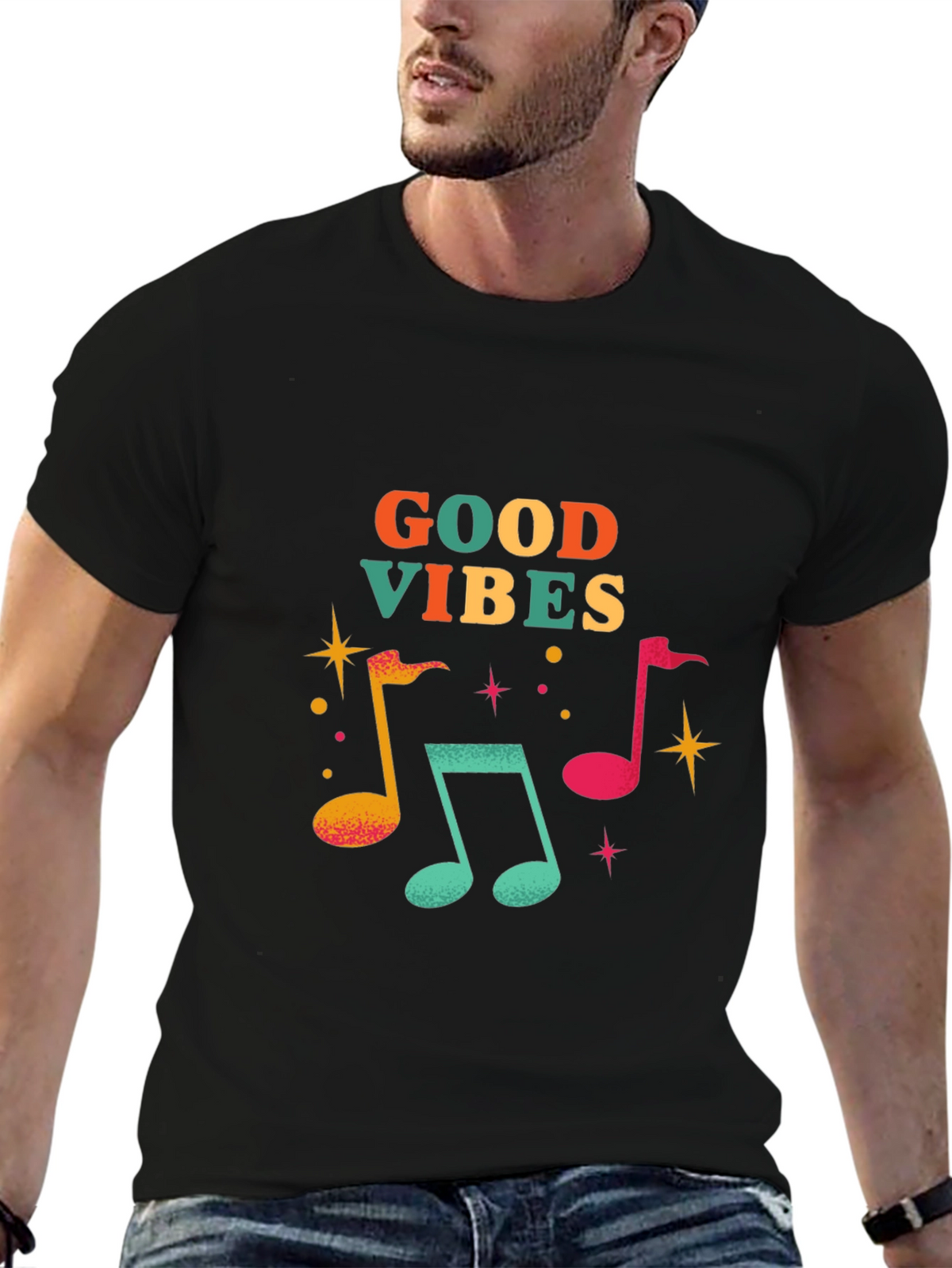 Good Vibes Music Note Graphic Tee