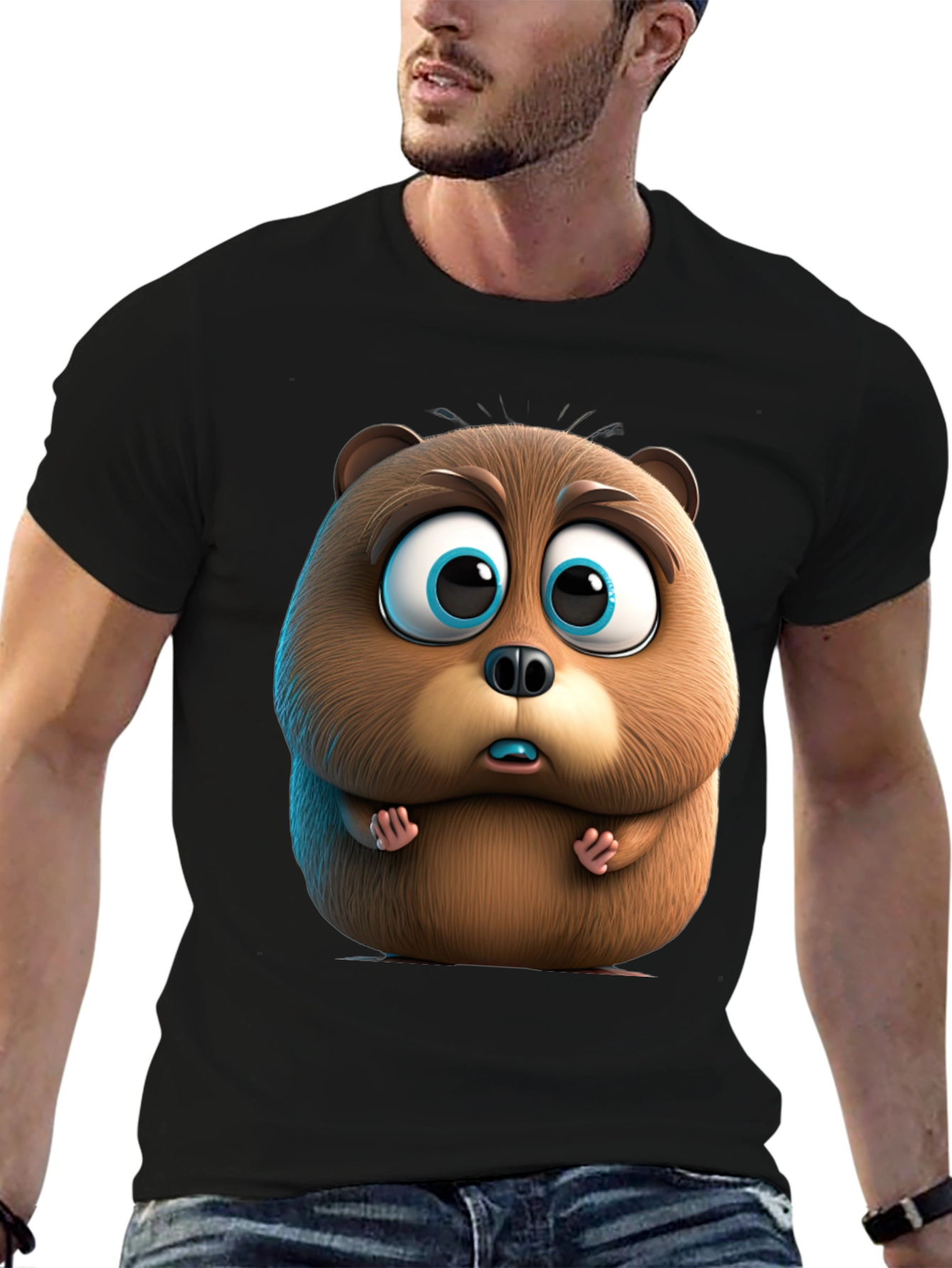 Cute Cartoon Beaver Graphic Tee